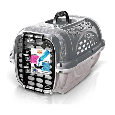 Caixa de Transporte Panther Pop Plast Pet Taupe para Cães e Gatos Tam 2