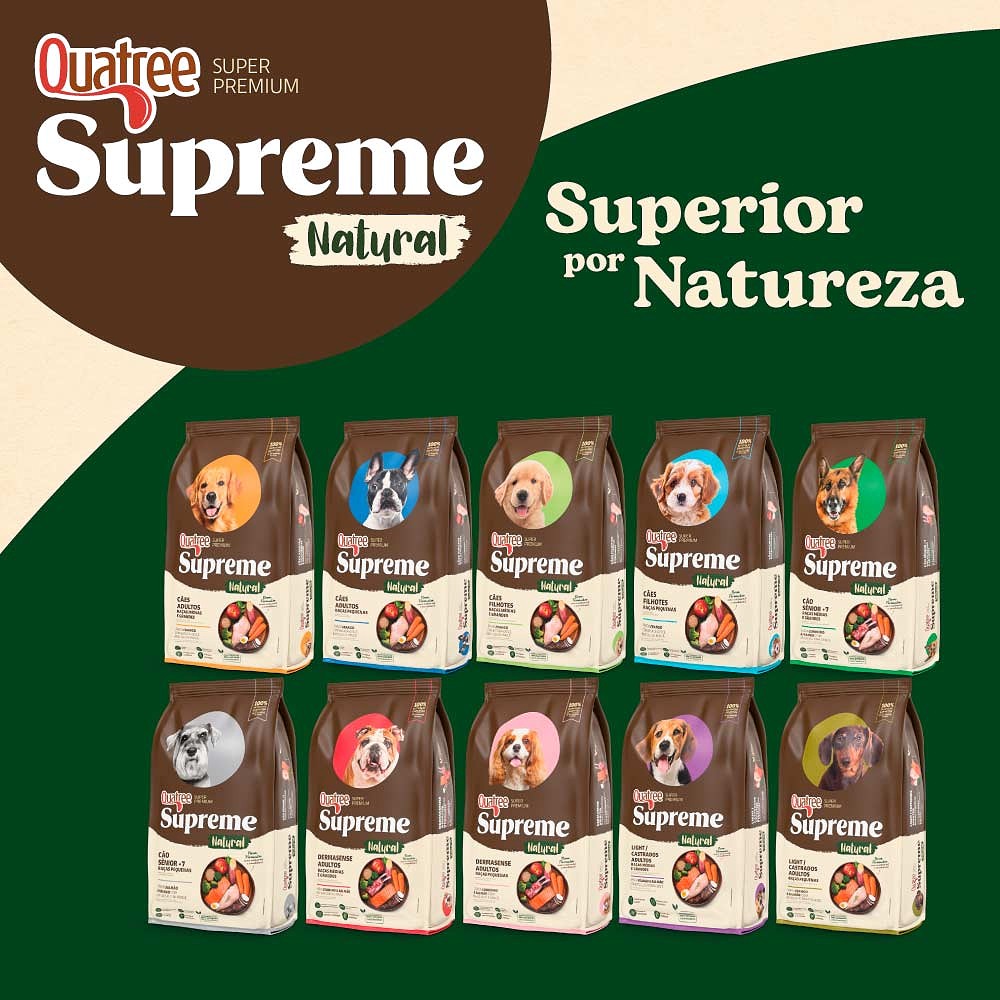 Ração Quatree Supreme para Cães Adultos Raças Médias e Grandes Sabor Frango e Batata Doce