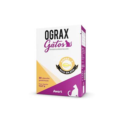 Suplemento Alimentar Ograx Gatos 30 cápsulas