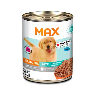 Ração Úmida Patê Max Cães Filhotes sabor Cordeiro e Frango 280g