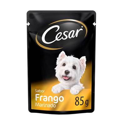 Ração Cesar Sachê Cortes Selecionados Frango Marinado ao Molho para Cães Adultos 85g