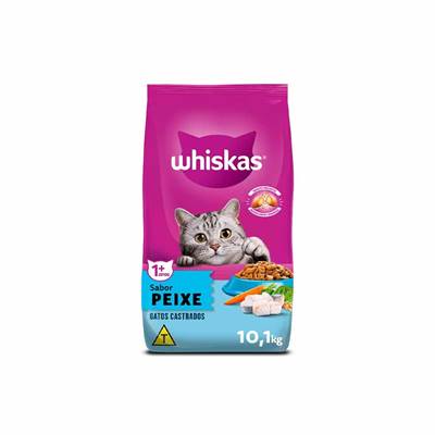 Ração Whiskas para Gatos Adultos Castrados Sabor Peixe 2,7kg