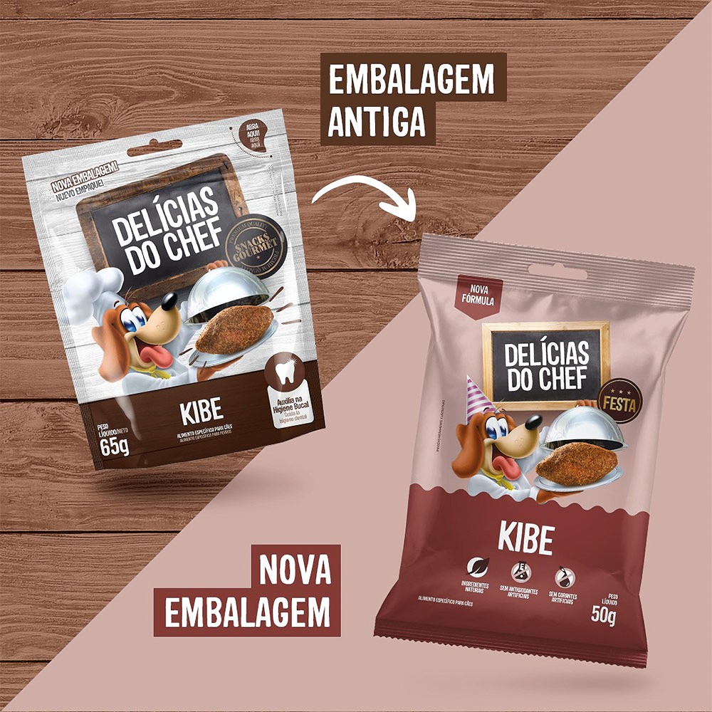 Snack Petitos Delicias do Chef Kibe para Cães
