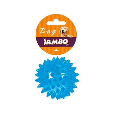 Brinquedo Jambo Bola Espinho TPR com Som Azul para Cães G