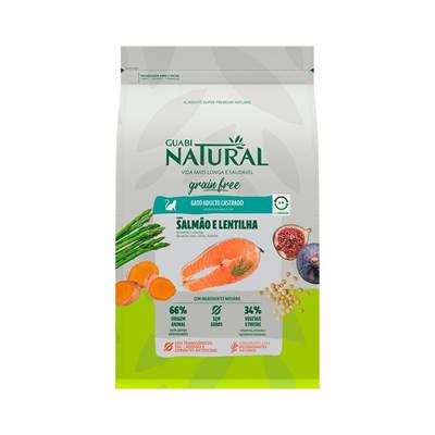 Ração Guabi Natural Grain Free para Gatos Adultos Castrados sabor Salmão & Lentilha 1,5kg