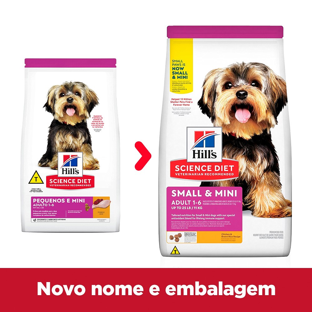 Ração Hill's Science Diet para Cães Adultos Pequenos e Mini sabor Frango