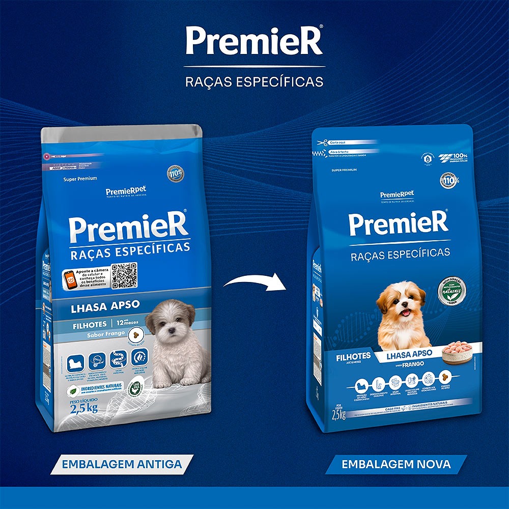 Ração Premier Raças Específicas Lhasa Apso para Cães Filhotes sabor Frango