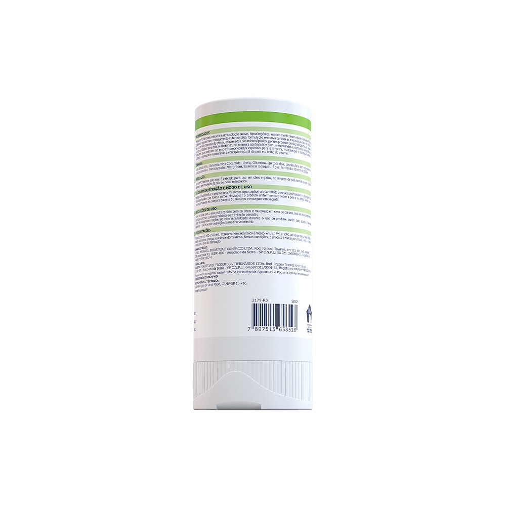 Shampoo Hidratante Virbac Phisioderm Pele Seca para Cães e Gatos