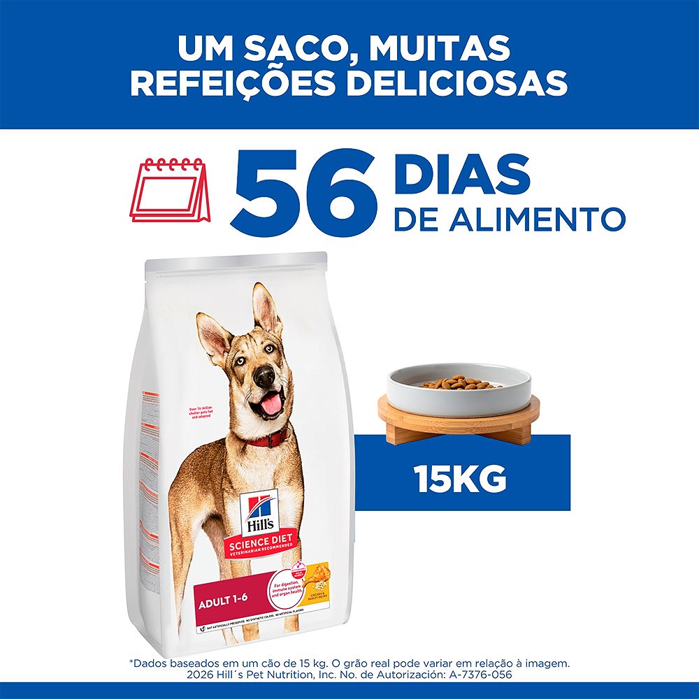 Ração Hill's Science Diet para Cães Adultos de Médio e Grande Porte