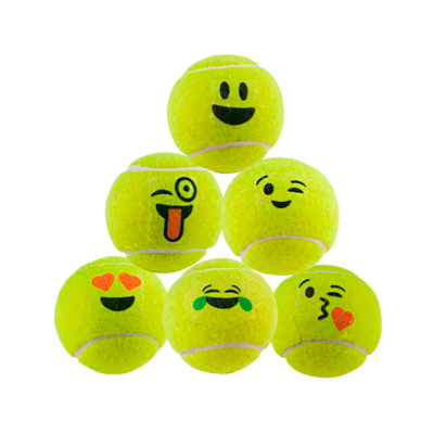 Brinquedo LCM Bola de Tênis Emoji para Cães - Cores Sortidas U