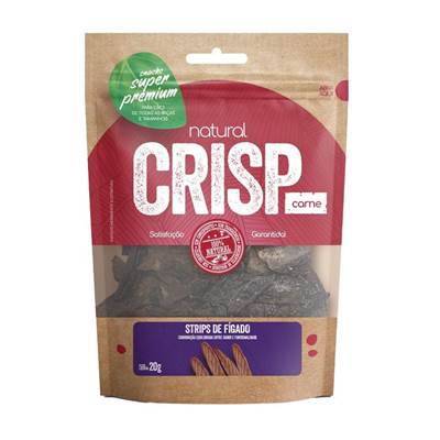 Snack Natural Crisp Carne Strips de Fígado para Cães 100g