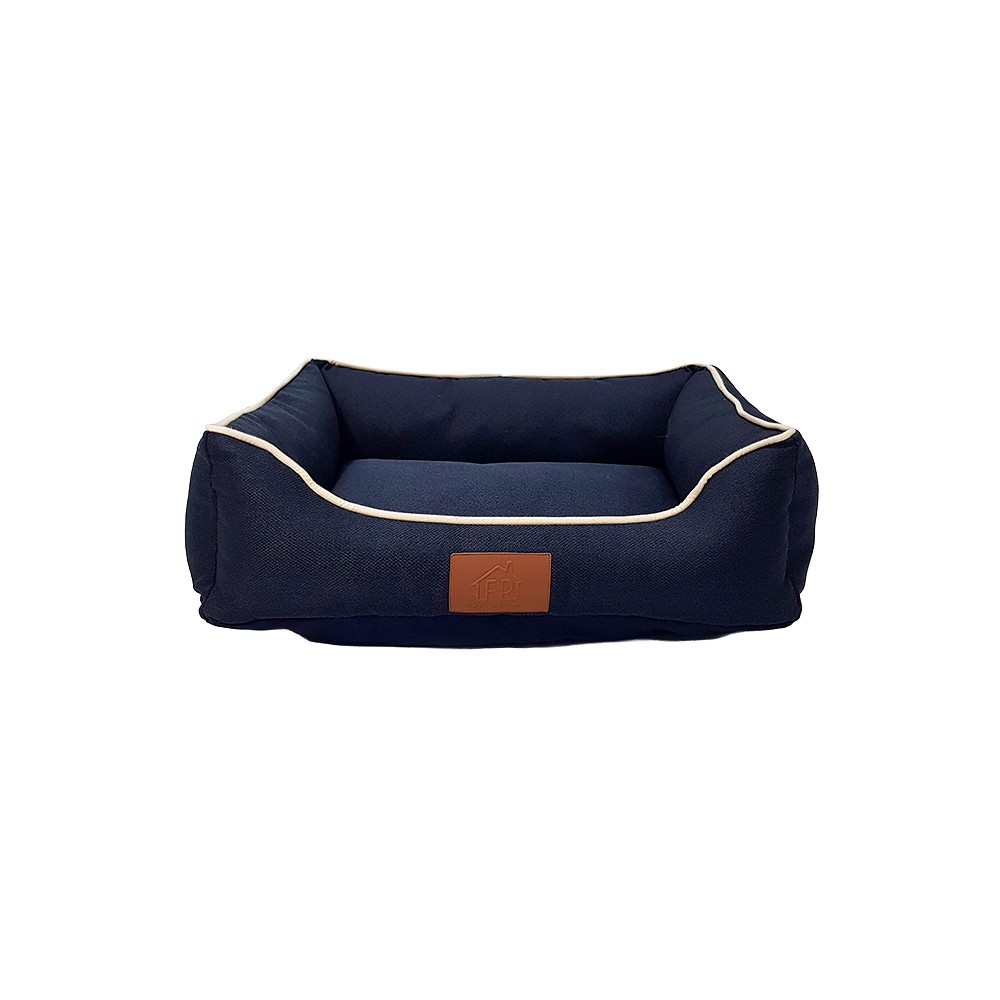 Cama Fábrica Pet Linho Azul Marinho para Cães e Gatos