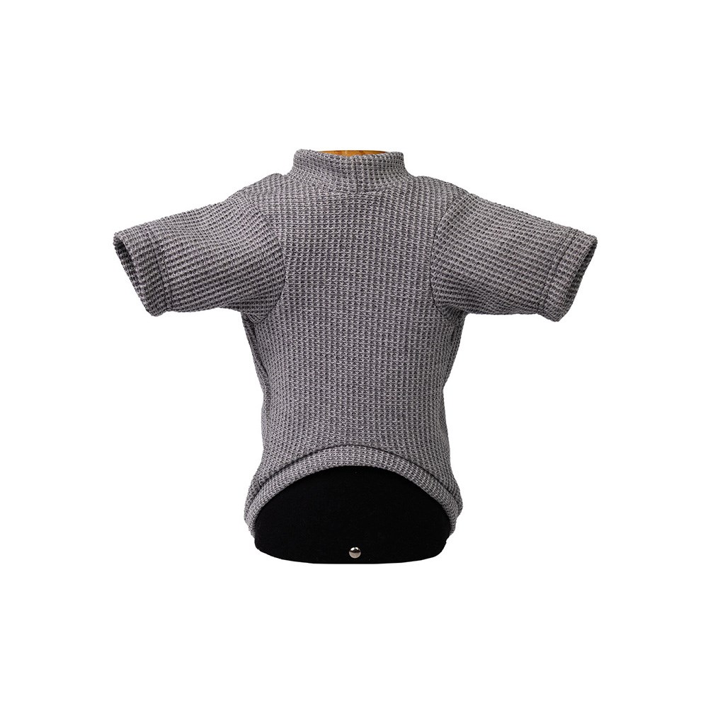Blusa com Manga Fábrica Pet Tricô Suécia Cinza para Cães e Gatos