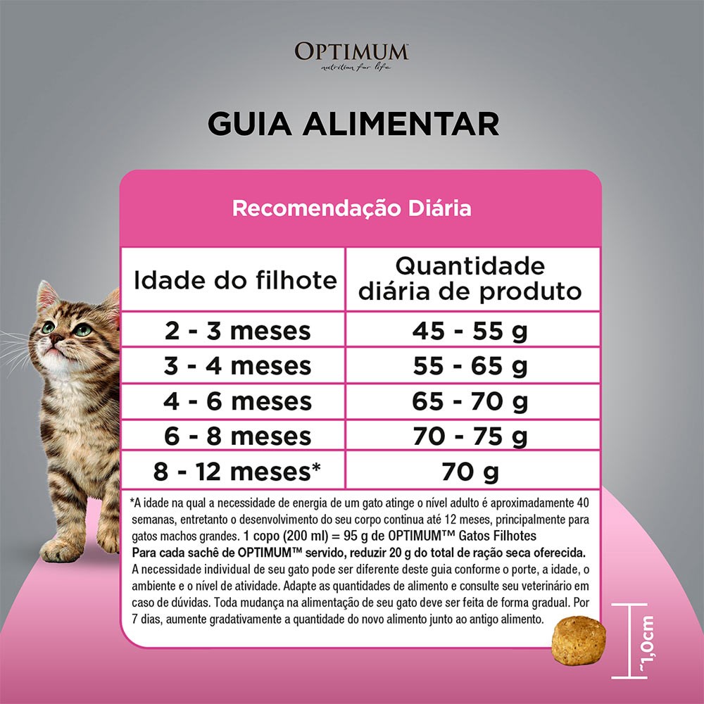 Ração Optimum para Gatos Filhotes De 2 à 12 Meses sabor Frango