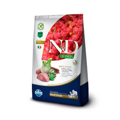 Ração N&D Quinoa Digestion para Cães Adultos de Todas as Raças sabor Cordeiro, Quinoa, Erva-Doce, Hortelã & Alcachofra 0,8kg