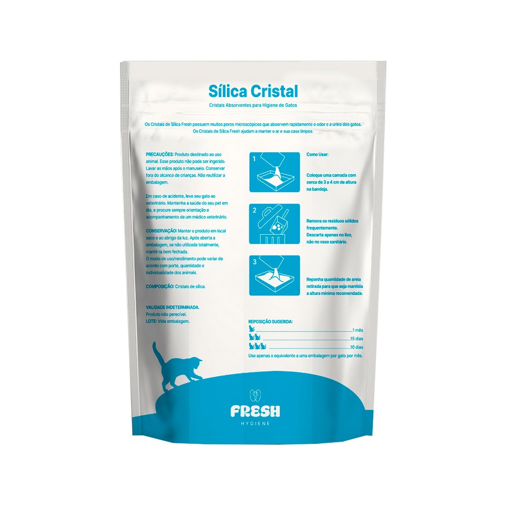 Areia Higiênica Fresh Sílica Cristal para Gatos