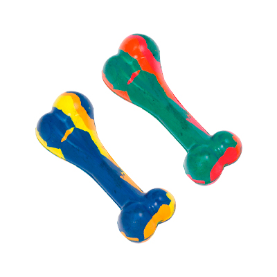 Brinquedo LCM Osso Médio de Borracha para Cães - Cores Sortidas U