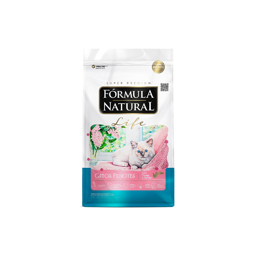 Ração Fórmula Natural Life para Gatos Filhote Sabor Frango e Salmão