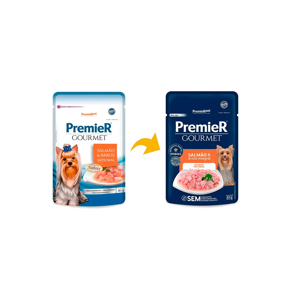 Ração PremieR Gourmet para Cães Adultos Pequeno Porte sabor Salmão