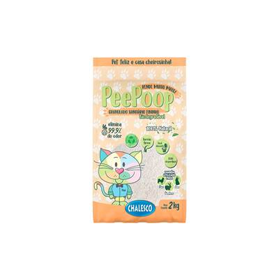 Areia Higiênica PeePoop Biodegradável Mandioca Grãos Finos para Gatos