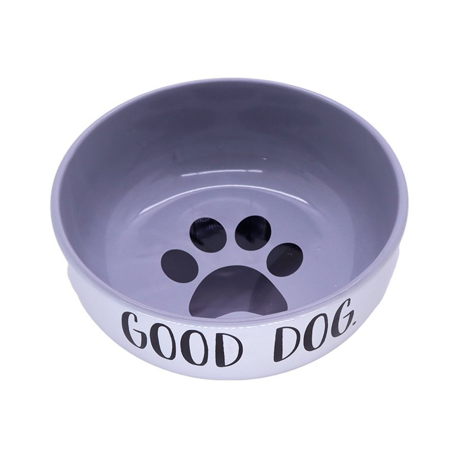 Comedouro Pet Injet Cerâmica Good Dog Cinza para Cães