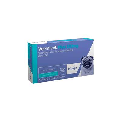 Vermífugo Vermivet Plus 330mg - Biovet para Cães 330mg
