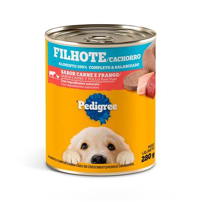 Ração Úmida Pedigree Patê de Carne e Frango para Cães Filhotes 280g
