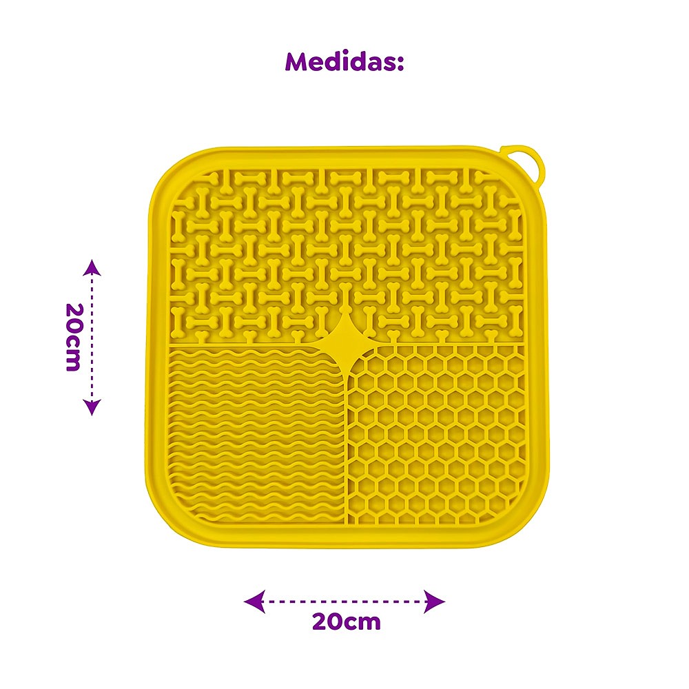 Brinquedo e Comedouro Amicus Lamb Lamb Quadrado Amarelo para Cães e Gatos