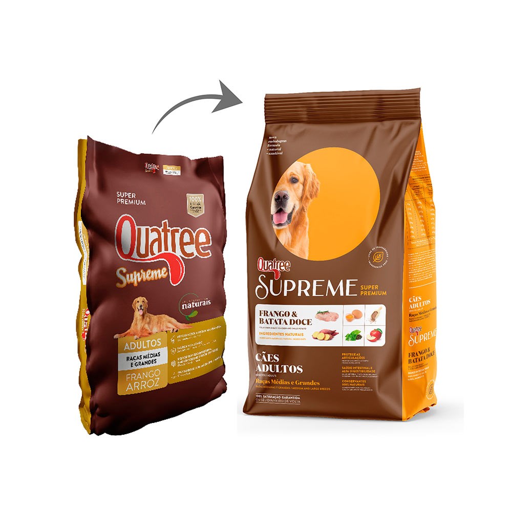 Ração Quatree Supreme para Cães Adultos Raças Médias e Grandes
