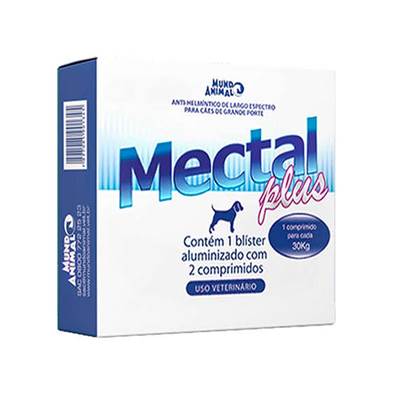Mectal Plus Mundo Animal para Cães 4 comprimidos