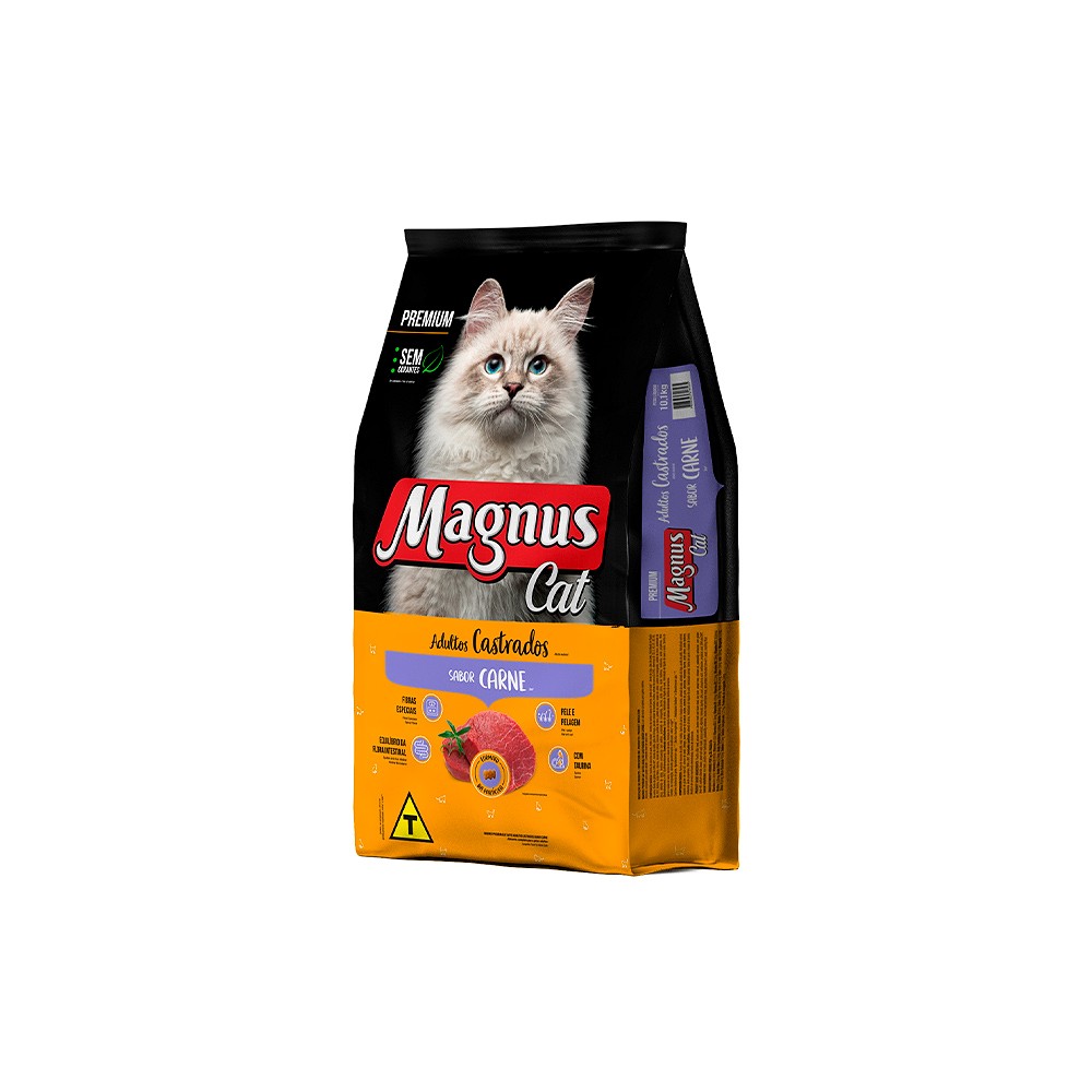 Ração Magnus sabor Carne para Gatos Adultos Castrados