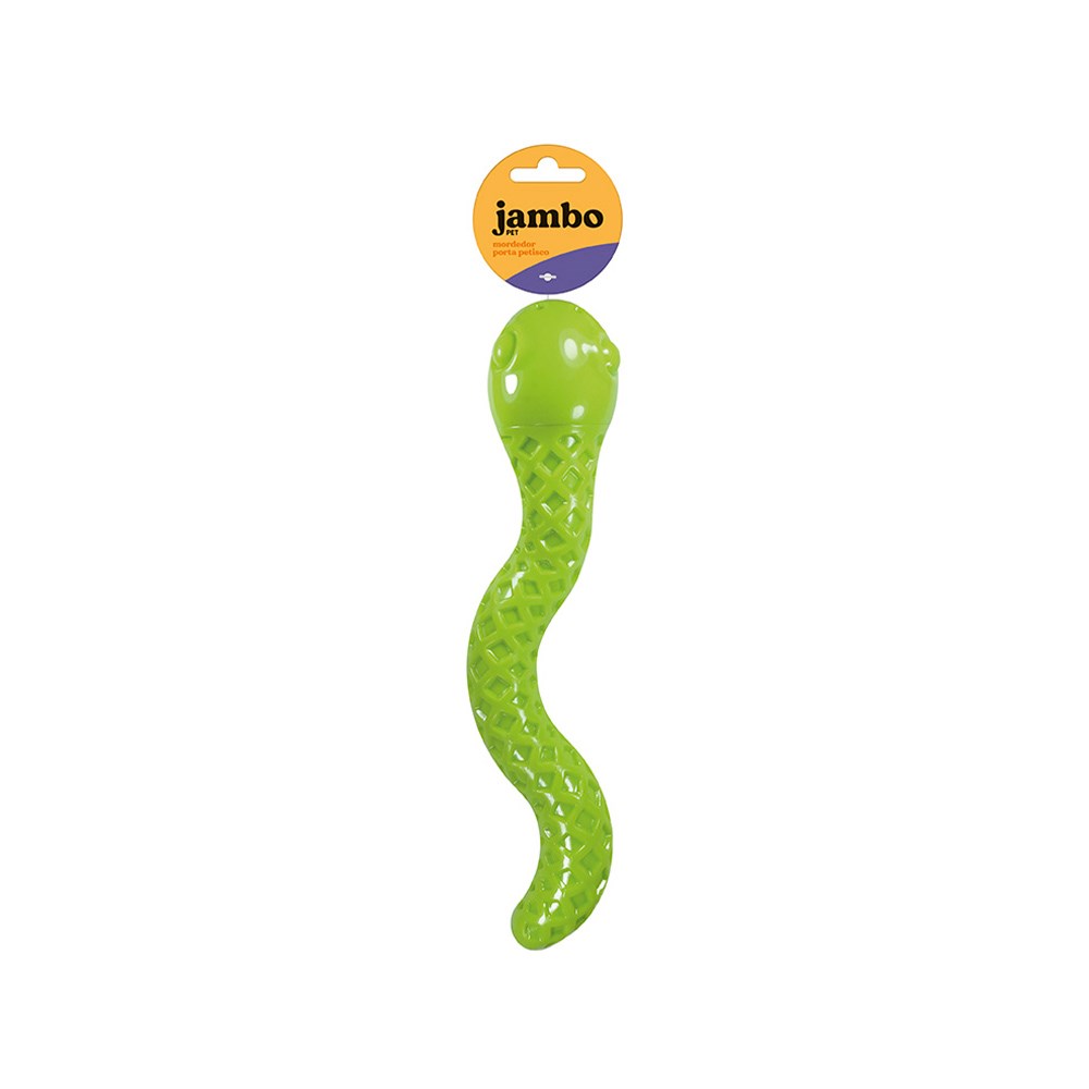 Brinquedo Jambo TPR Sound Cobra Verde para Cães