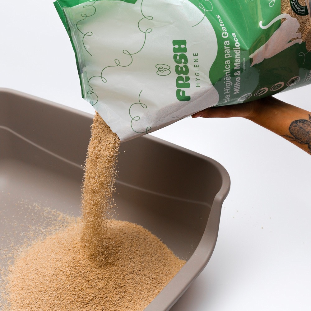 Areia Higiênica Fresh Milho e Mandioca para Gatos