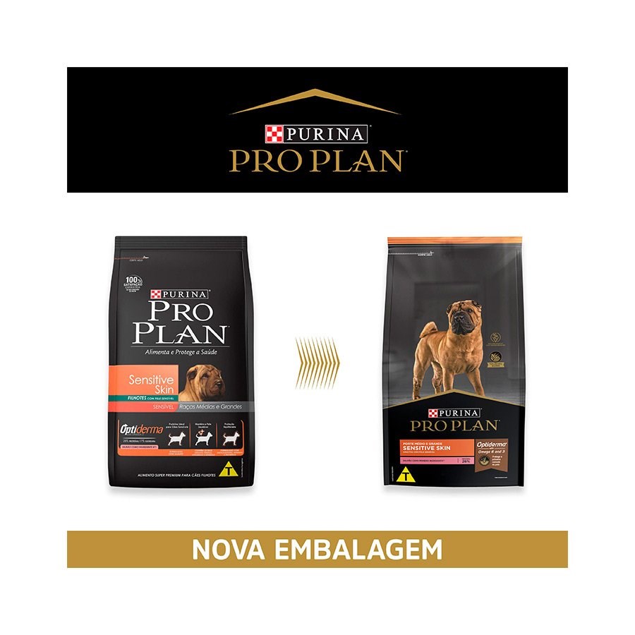 Ração Pro Plan Adult Sensitive Skin para Cães Adultos Raças Médias e Grandes sabor Salmão & Arroz