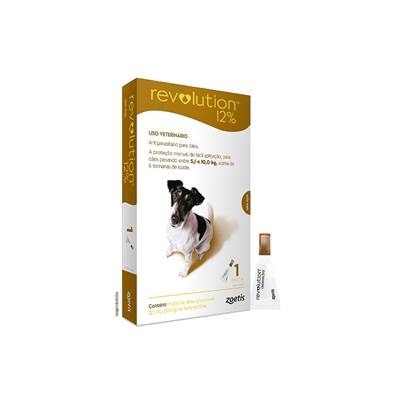 Revolution Zoetis 12% 0,50 ml para Cães de 5kg a 10kg 1 pipeta