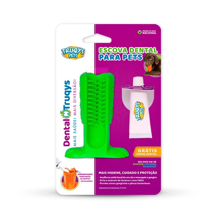 Brinquedo Truqys Escova Dental para Cães Verde