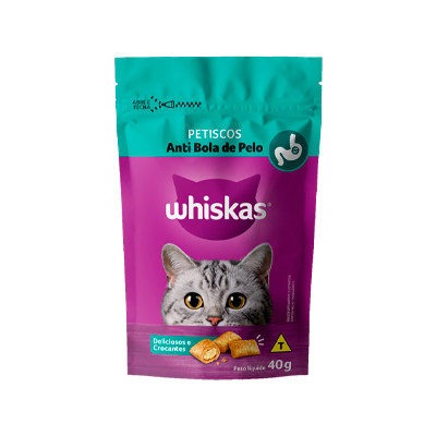 Petisco Whiskas Temptations Anti Bola de Pelo para Gatos Adultos 40g