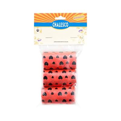 Refil Cata Caca Chalesco Pop para Cães - Cores Sortidas 3 rolos