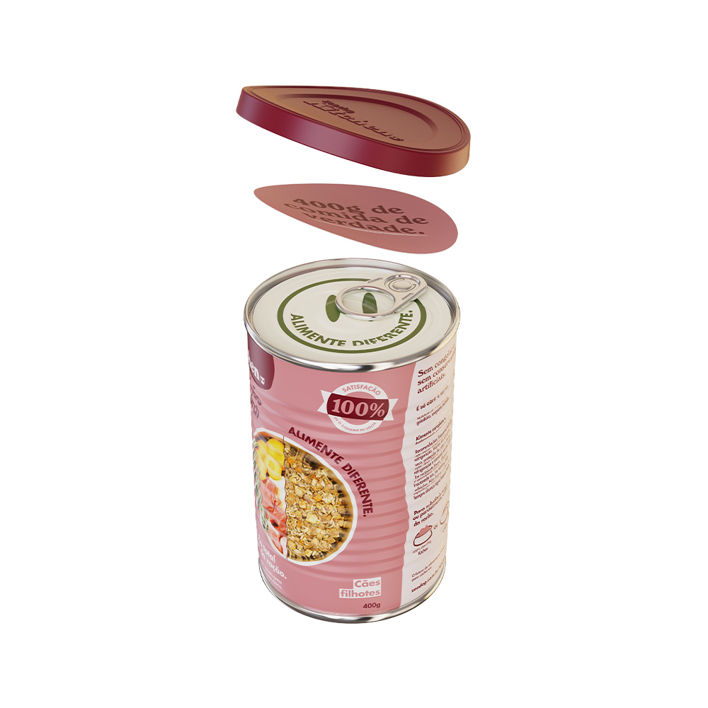 Lata Zee.Dog Kitchen para Cães Filhotes sabor Carne - Refeição Natural