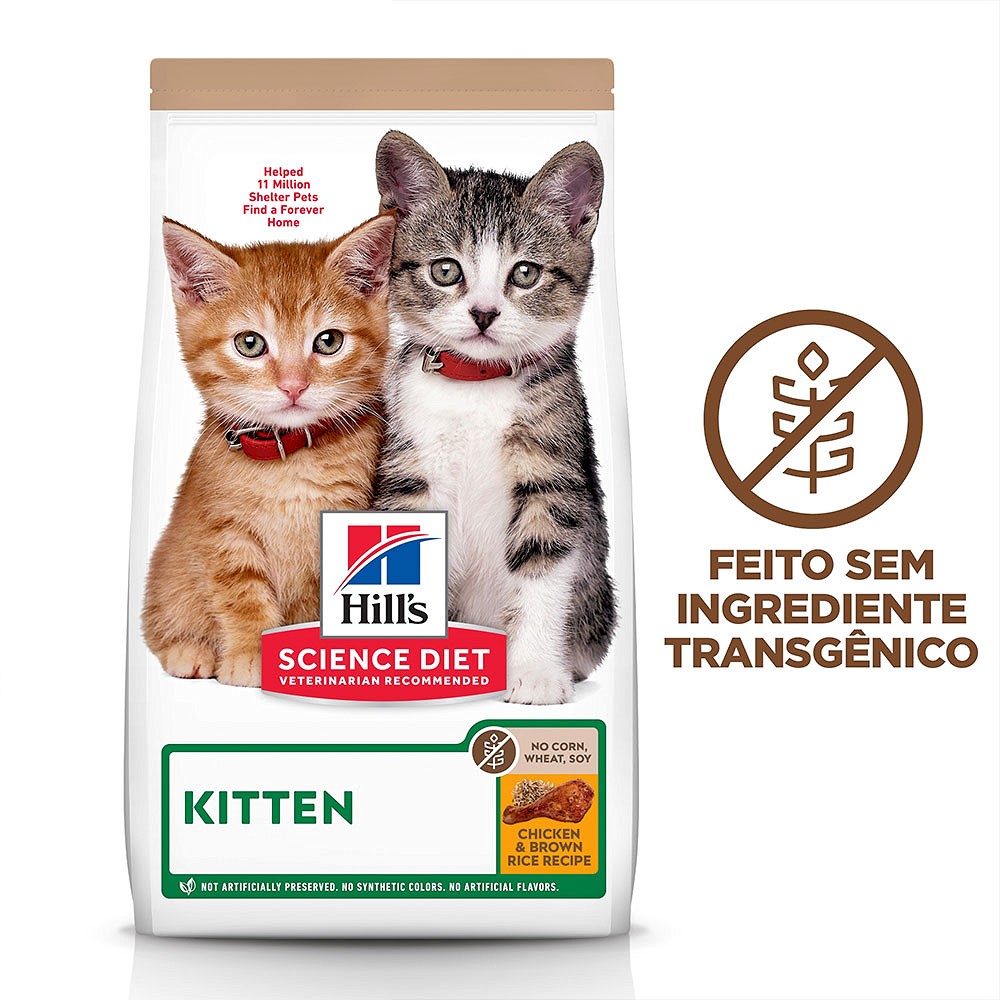 Ração Hill's Science Diet Sem Milho, Trigo ou Soja para Gatos Filhotes Sabor Frango