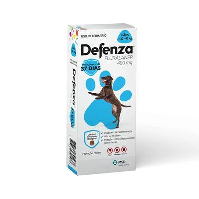 Antipulgas e Carrapatos Defenza para Cães de 20kg a 40kg - 400mg 1 comprimido