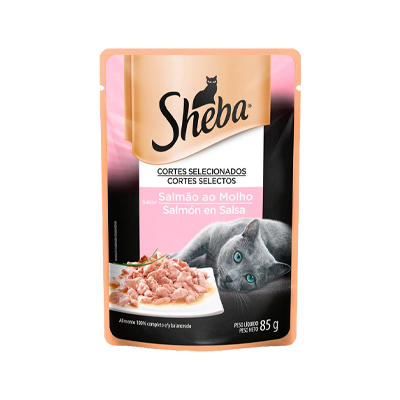Ração Úmida Sheba Sachê para Gatos Adultos Sabor Salmão 85g
