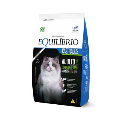 Ração Equilíbrio para Gatos Adultos Castrados sabor Salmão 1,5kg