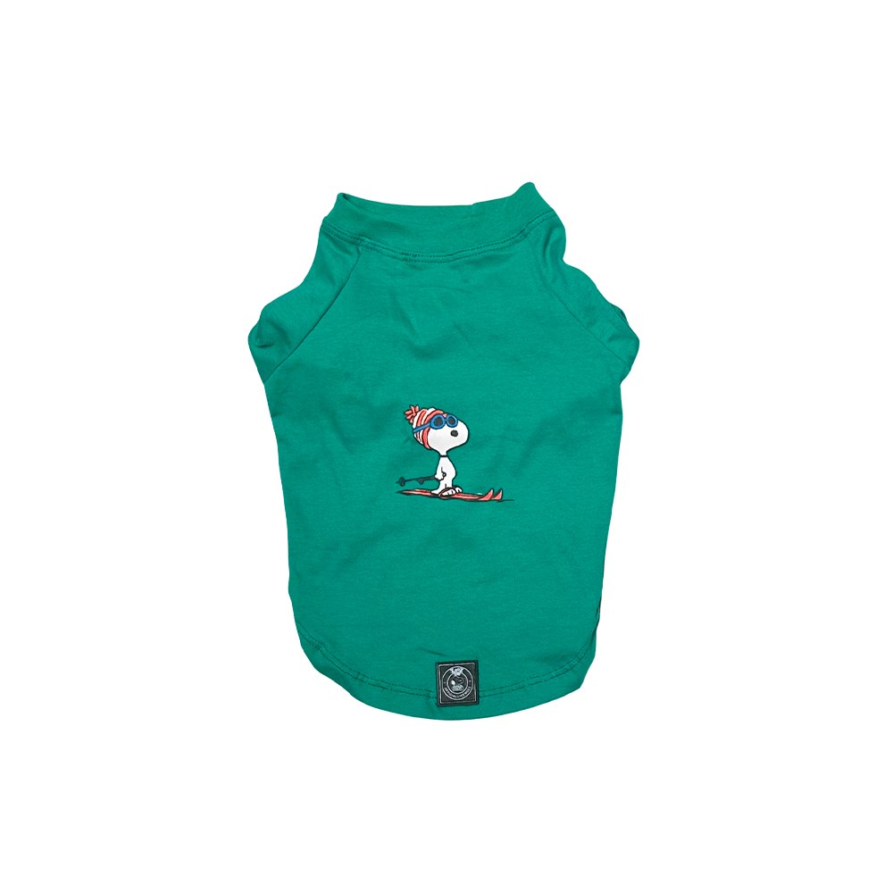 Camiseta Zooz Pets Snoopy Esqui Verde para Cães