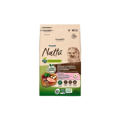 Ração Premier Nattu para Cães Filhotes Porte Pequeno Sabor Mandioca 2,5kg