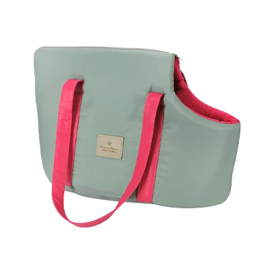 Bolsa de Transporte Bonito pra Cachorro Passeio Cinza e Rosa para Cães U