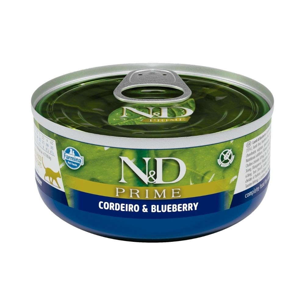 Ração Úmida N&D Prime para Gatos Adultos Sabor Cordeiro e Blueberry