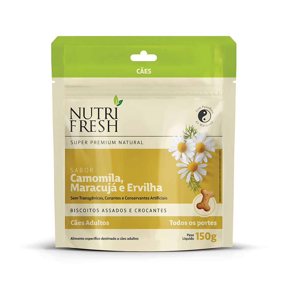 Biscoito Nutrifresh Natural Sabor Camomila, Maracujá e Ervilha para Cães Adultos