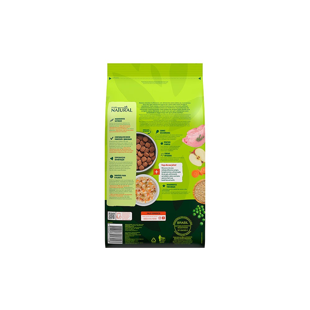 Ração Guabi Natural para Cães Adultos sabor Frango e Arroz