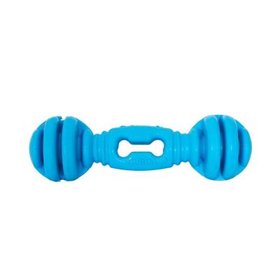 Brinquedo Furacão Pet Halteres de Borracha Maciça Azul com Cravo para Cães 1